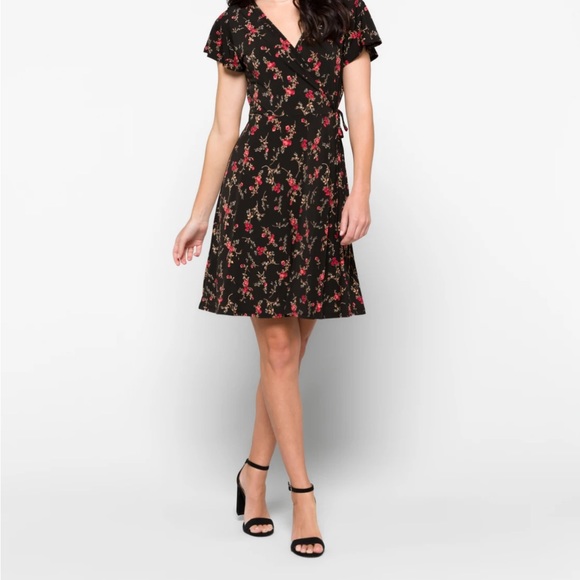 Kaileigh -wrap knit dress/ black - Picture 4 of 5